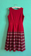 Vintage 1970s Red Pleated Dirndl Dress by Dirndlecke