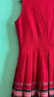 Vintage 1970s Red Pleated Dirndl Dress by Dirndlecke