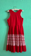 Vintage 1970s Red Embroidered Dirndl Dress by Tiroler Dirndl