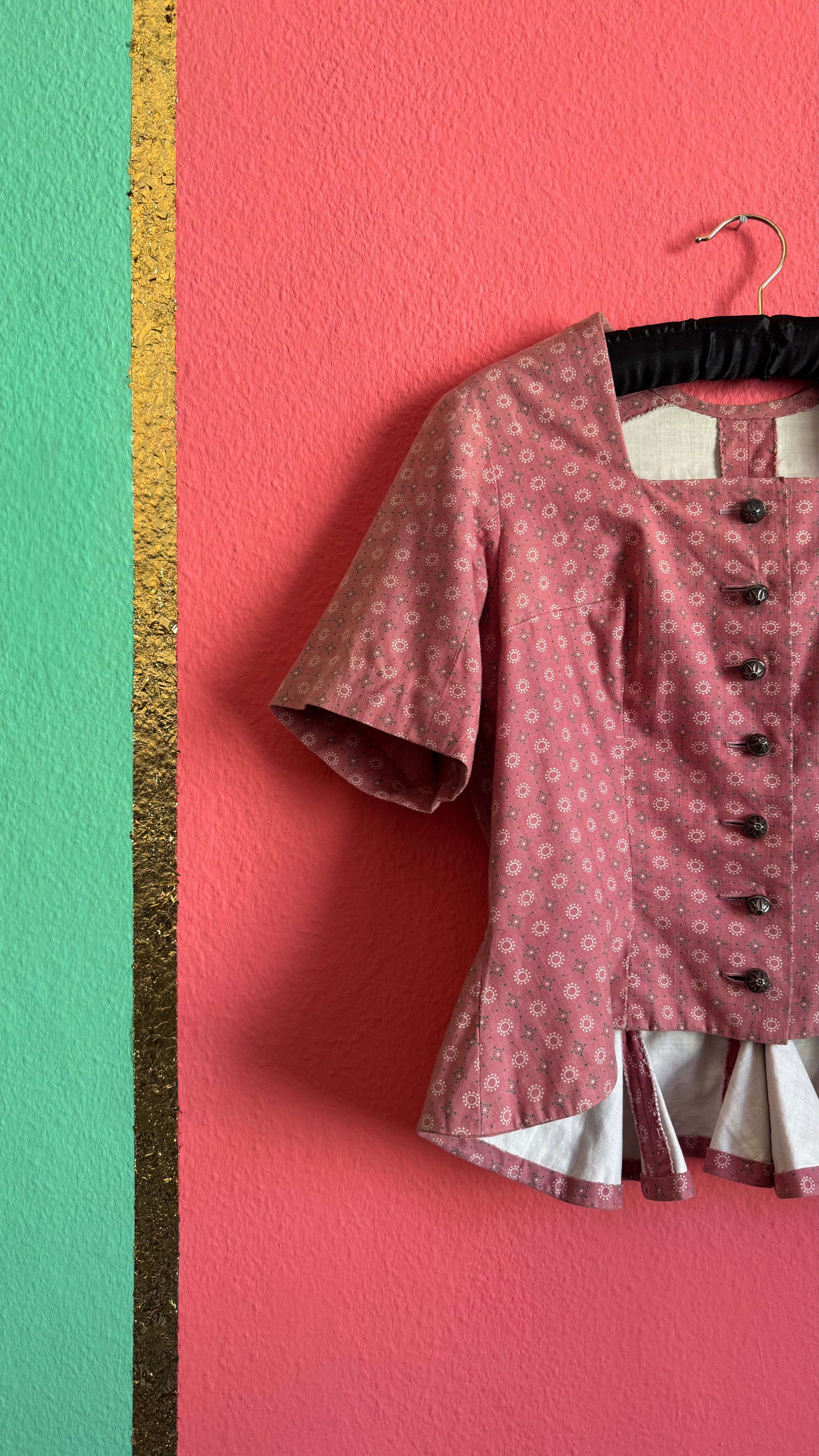 Vintage 1970s Dusty Rose Tracht Spenzer/Bodice