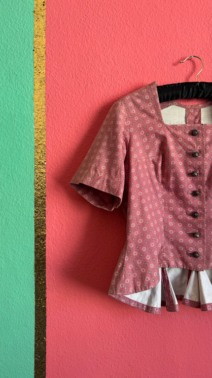 Vintage 1970s Dusty Rose Tracht Spenzer/Bodice
