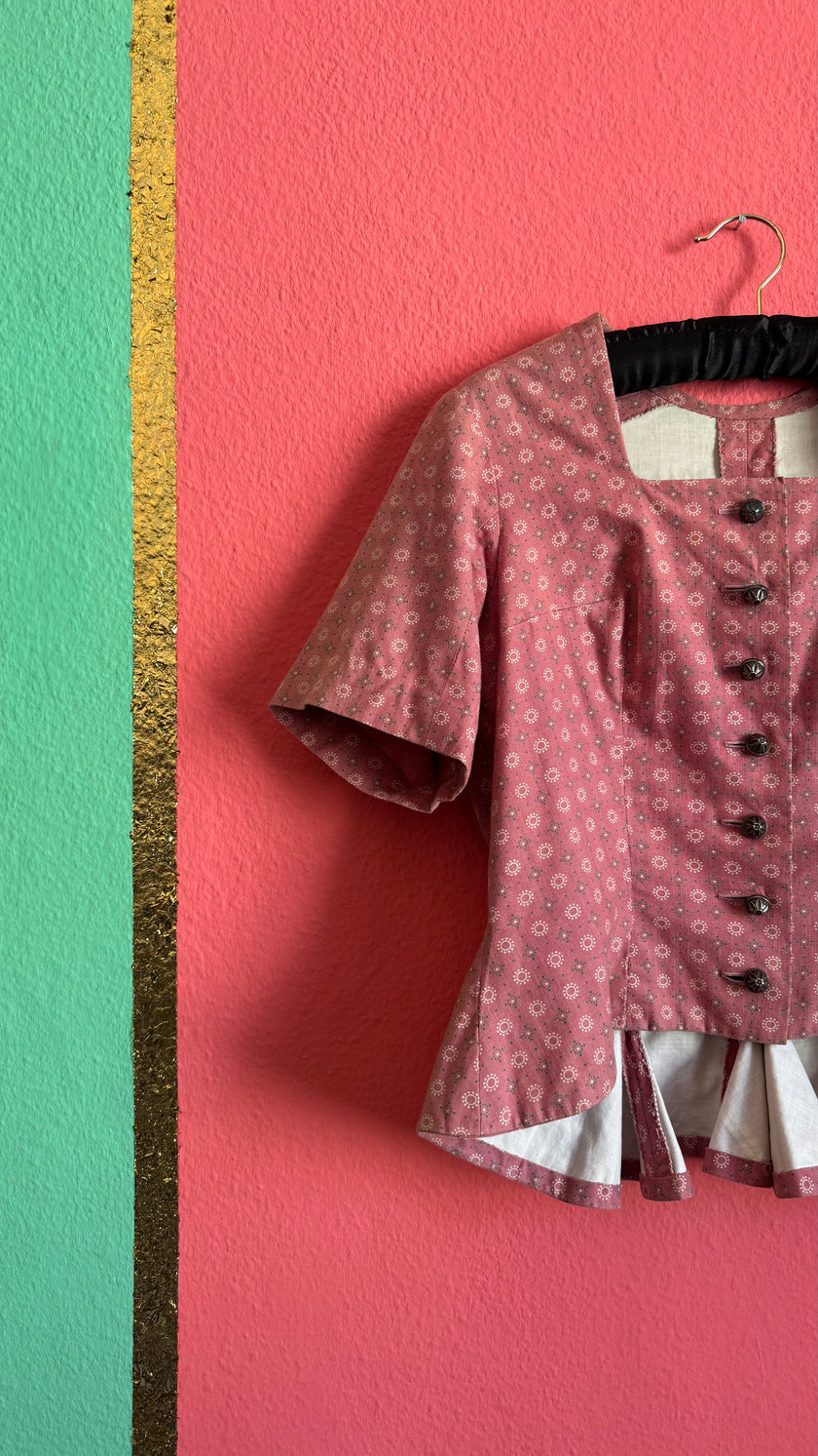 Vintage 1970s Dusty Rose Tracht Spenzer/Bodice
