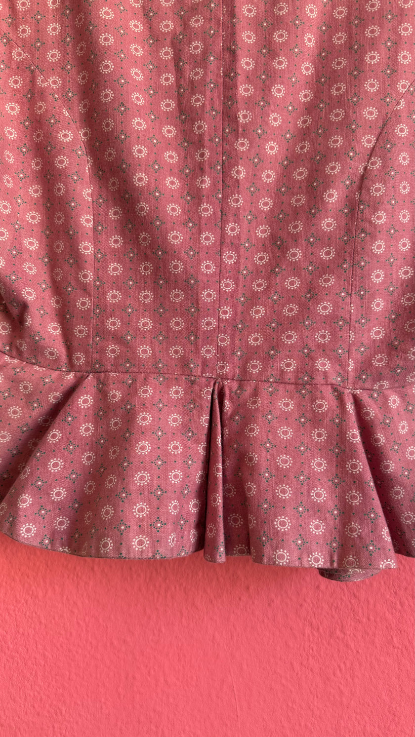 Vintage 1970s Dusty Rose Tracht Spenzer/Bodice