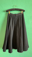 Vintage 1970s Black Munich Appliqué Midi Skirt