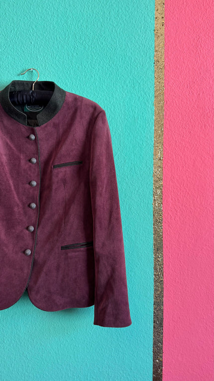 Vintage 1980s Burgundy Corduroy Tracht Jacket by Allwerk