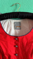 Vintage 1980s Red Polka Dot Tracht Spenzer by Kuhnen Modell