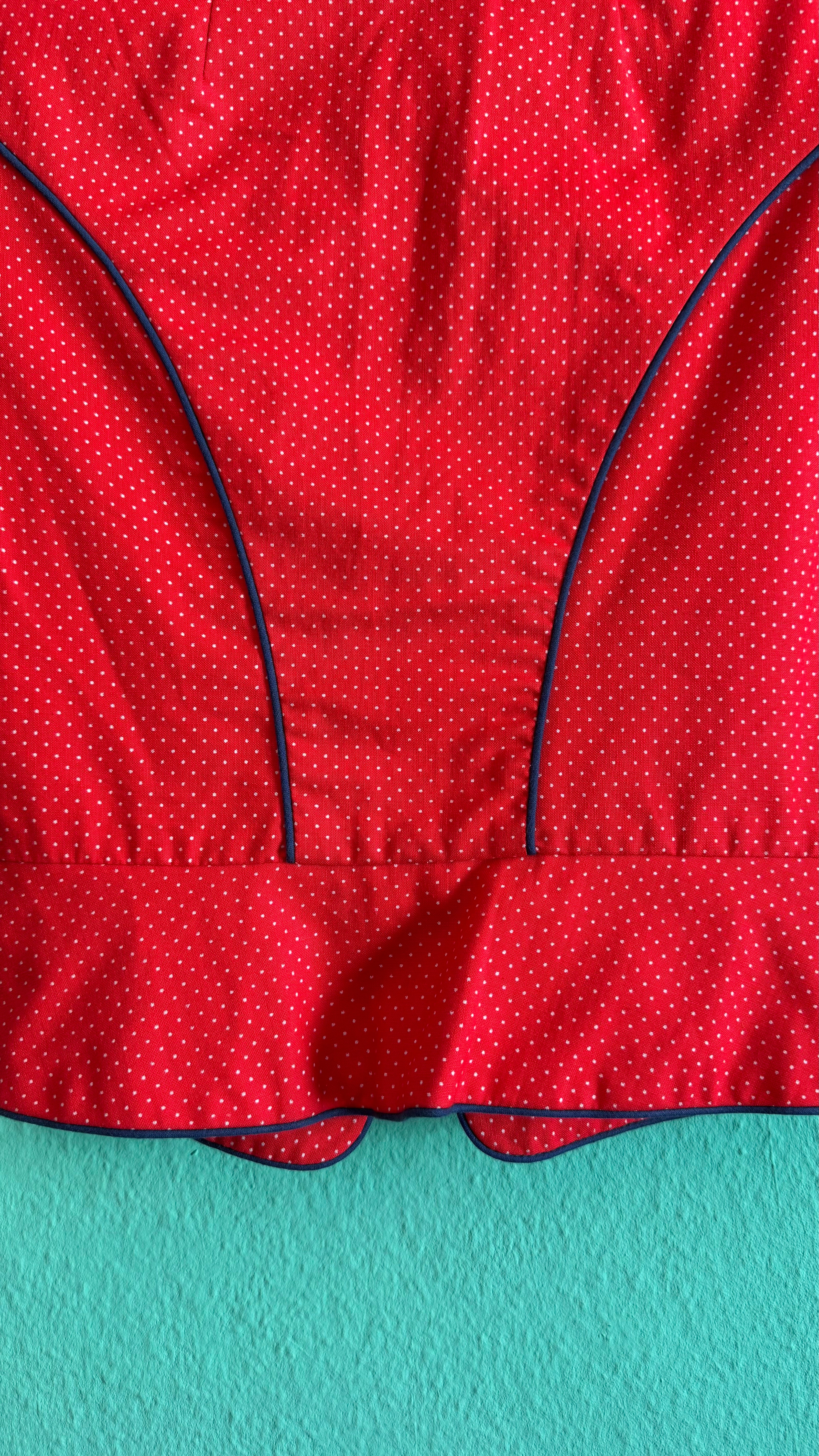 Vintage 1980s Red Polka Dot Tracht Spenzer by Kuhnen Modell