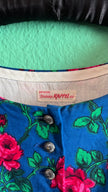 Vintage 1970s Blue Rose Print Tracht Dress by Johanna Rappel