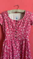 Vintage 1970s Pink Floral Tracht Dress by Z Vom Tegernsee