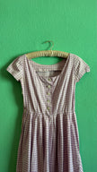 Vintage 1970s Lilac Gingham Tracht Dress
