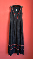 Vintage 1970s Black Floral Maxi Tracht Dress by G. Gröschel