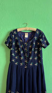 Vintage 1980s Navy Floral Dirndl Dress by Salzburger Trachten