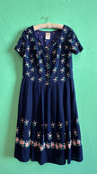 Vintage 1980s Navy Floral Dirndl Dress by Salzburger Trachten