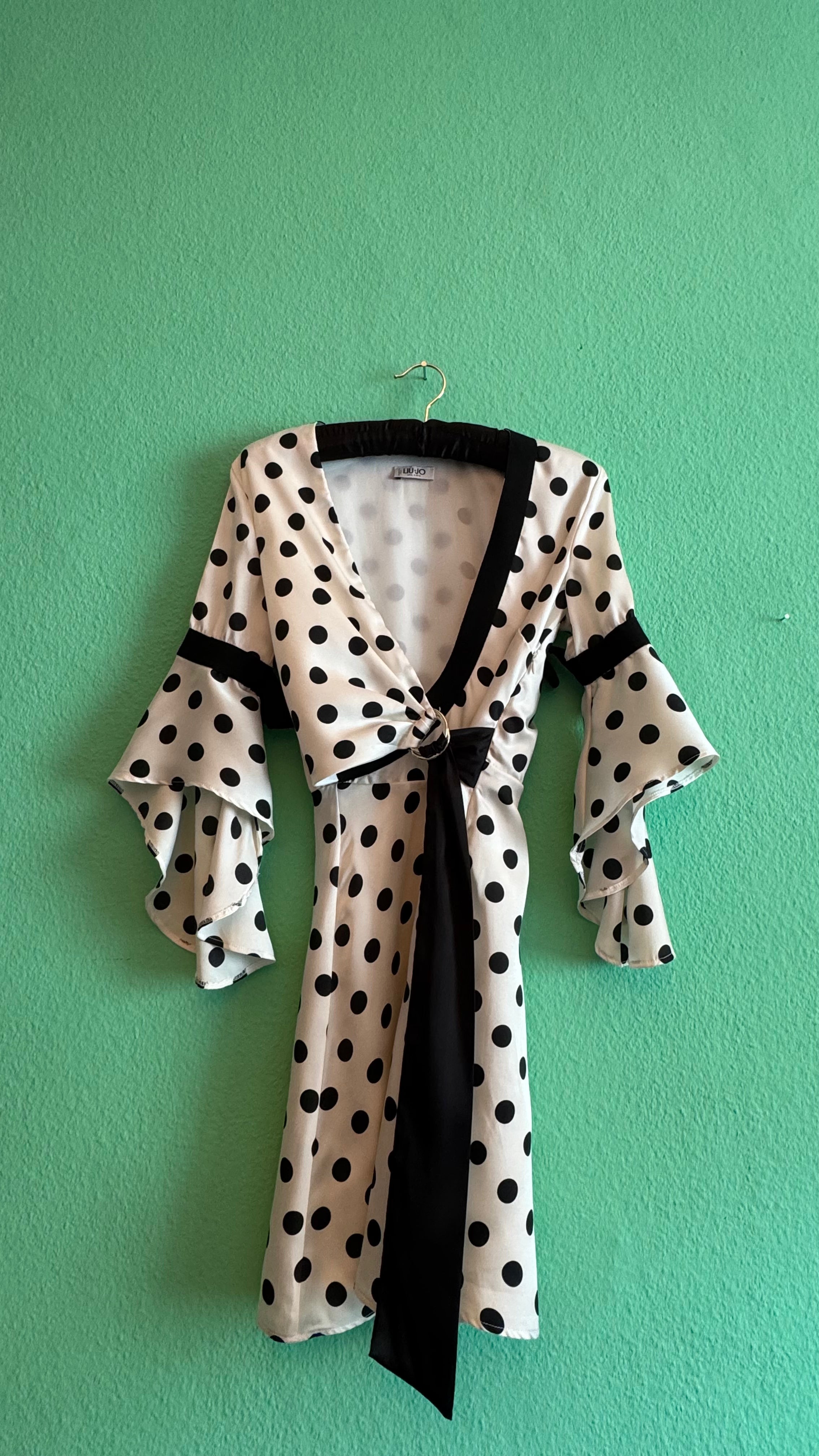 2000s Ivory Polka Dot Wrap Dress by Liu Jo