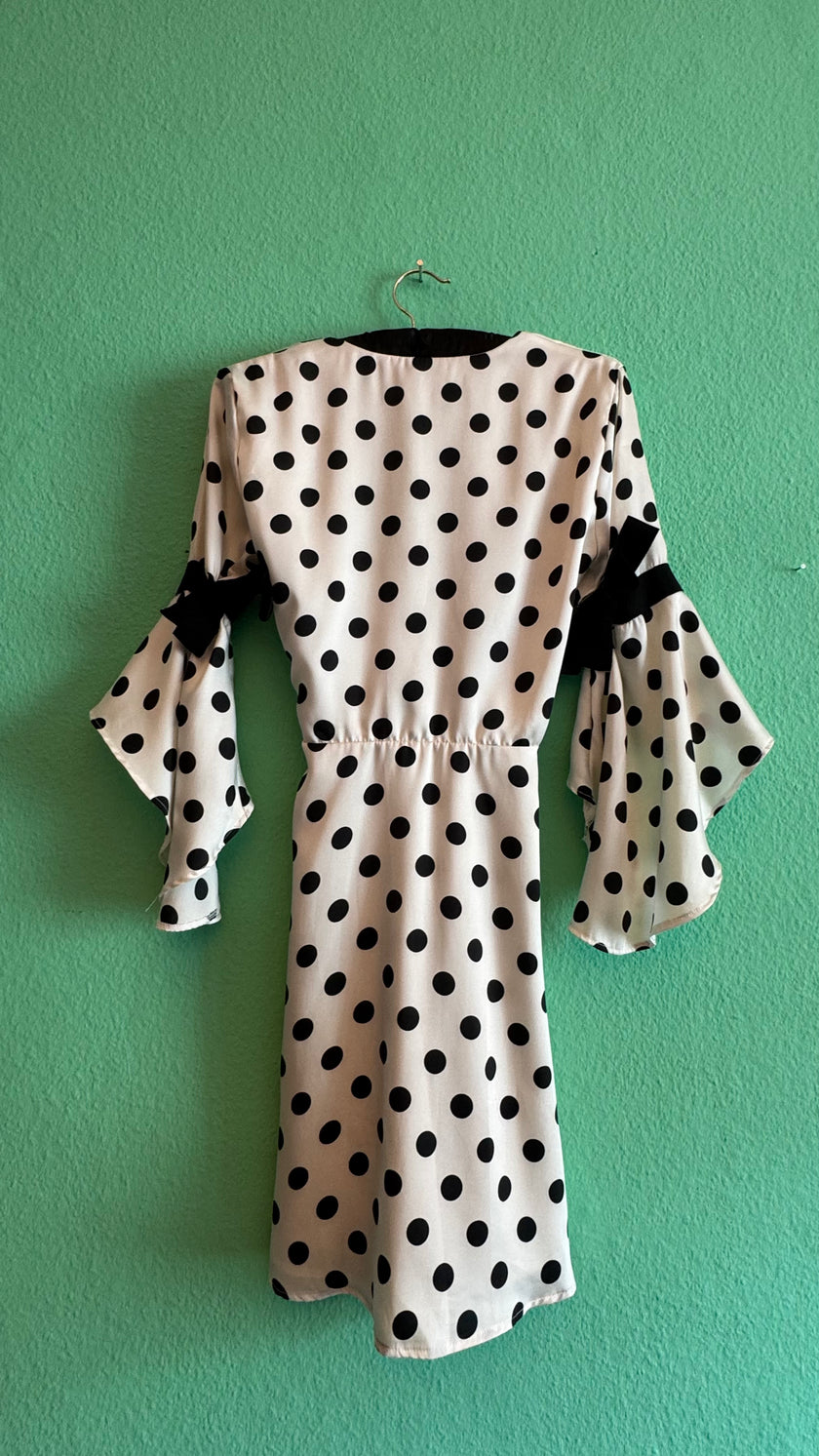 2000s Ivory Polka Dot Wrap Dress by Liu Jo