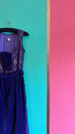 Vintage 1970s Purple Velvet and Brocade Dirndl Maxi Dress