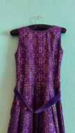 Vintage 1970s Purple Velvet and Brocade Dirndl Maxi Dress