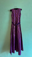Vintage 1970s Purple Velvet and Brocade Dirndl Maxi Dress