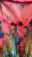 Vintage 1950s-Style Pink Floral Paisley Cotton Dress