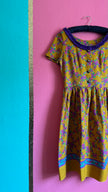 Vintage 1960s Mustard Floral Tracht Dress