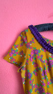 Vintage 1960s Mustard Floral Tracht Dress