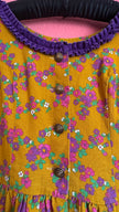 Vintage 1960s Mustard Floral Tracht Dress