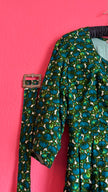 Vintage 1960s Green Floral Tracht Dress by Dirndlstube
