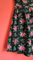Vintage 1980s Black Rose Print Tracht Dress by Original Steindl