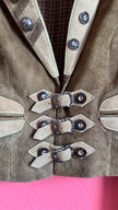Vintage 1990s Taupe Suede Tracht Jacket by Almsach