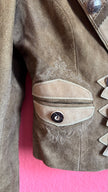 Vintage 1990s Taupe Suede Tracht Jacket by Almsach