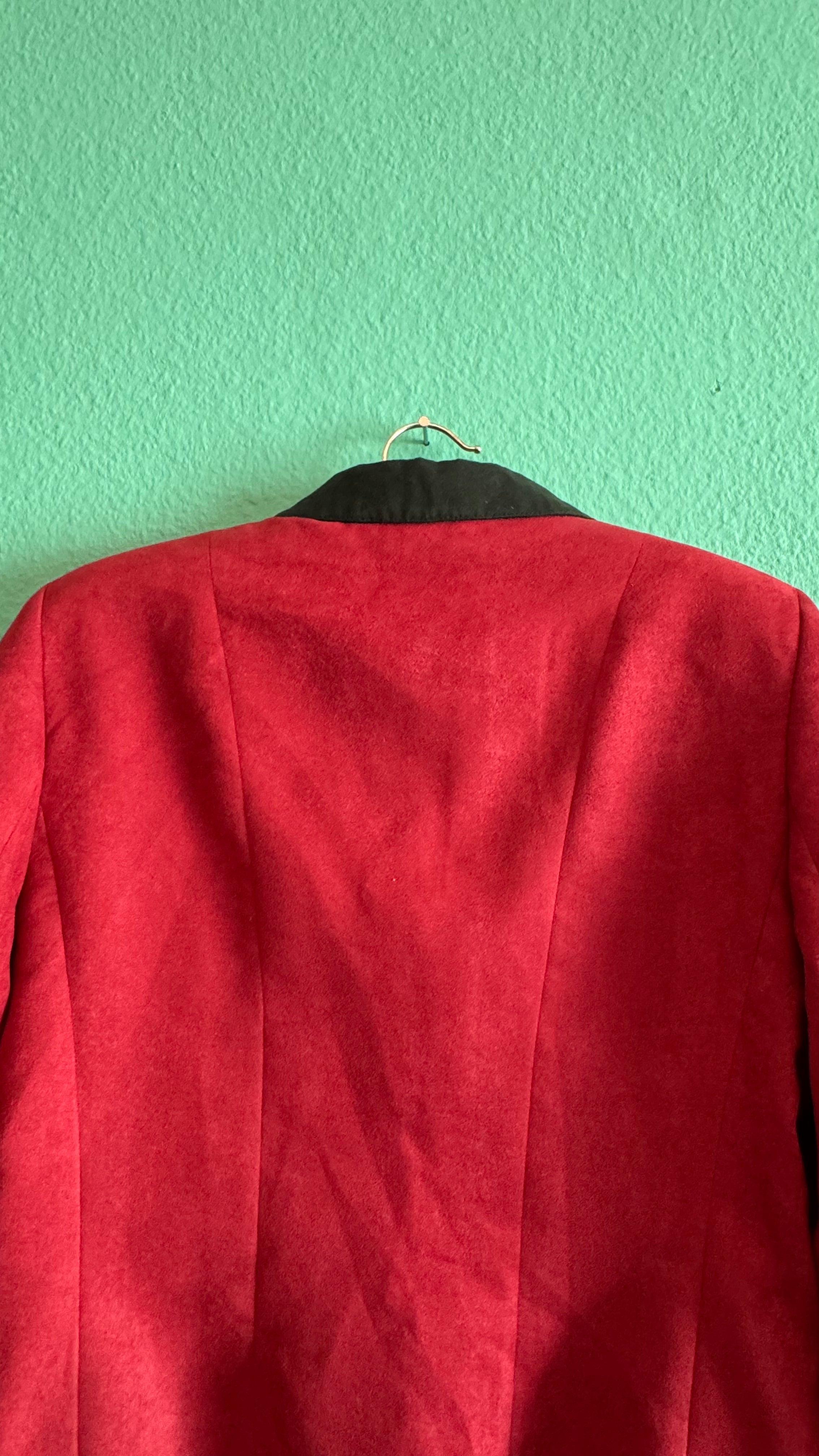 Vintage 1990s Red Suede-Style Tracht Blazer by H. Moser