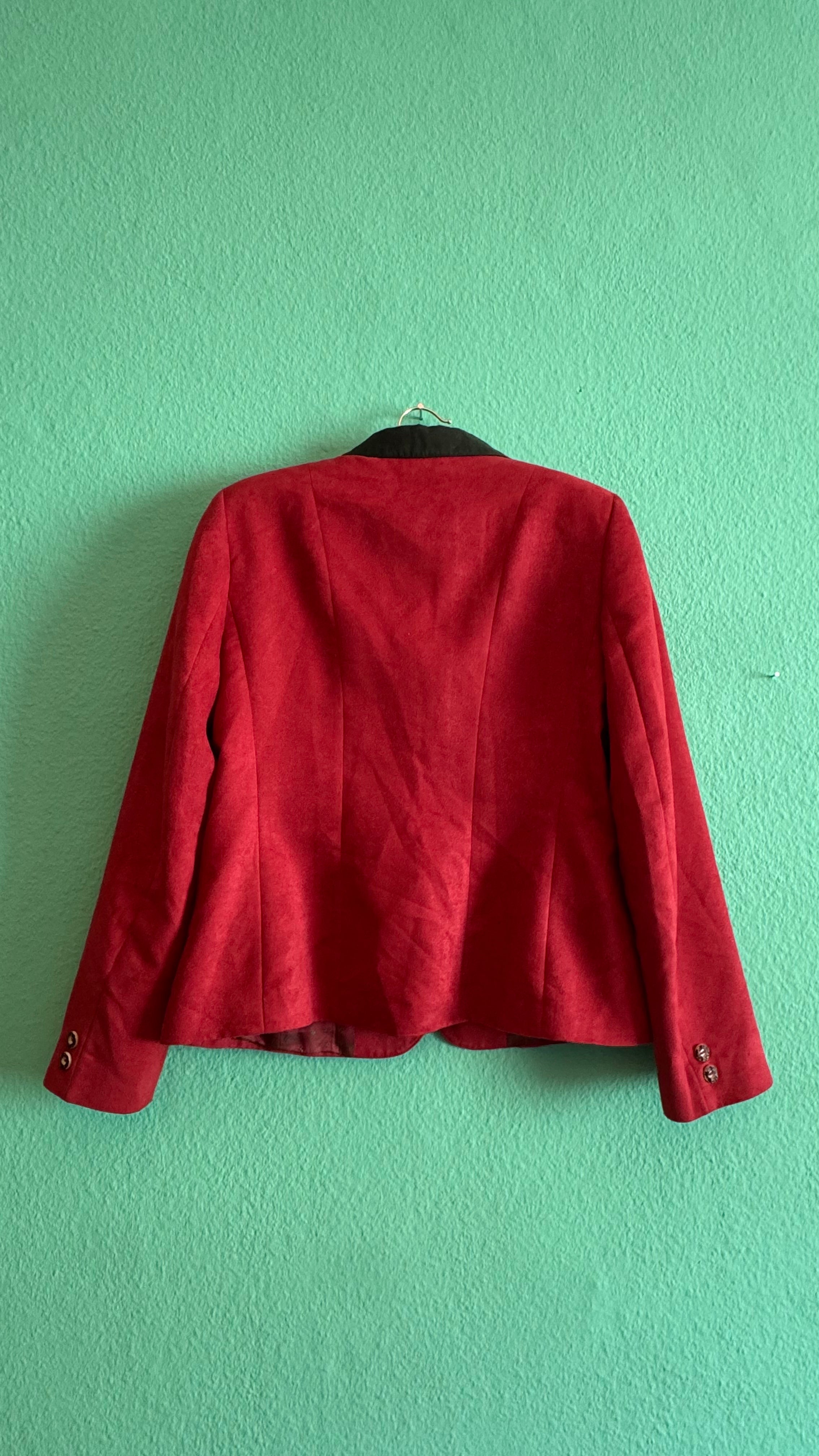 Vintage 1990s Red Suede-Style Tracht Blazer by H. Moser