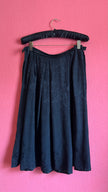 Vintage 1960s Black Embroidered Satin Tracht Apron Skirt