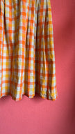 Vintage 1970s Orange Gingham Tracht Dress by Wendelstein Dirndl
