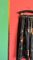 Vintage 1980s Black Floral Wrap Overskirt