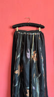 Vintage 1980s Black Floral Wrap Overskirt