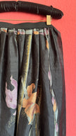 Vintage 1980s Black Floral Wrap Overskirt