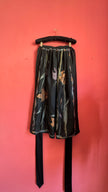 Vintage 1980s Black Floral Wrap Overskirt