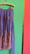 Vintage 1970s Lilac Embroidered Sheer Wrap Apron