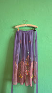 Vintage 1970s Lilac Embroidered Sheer Wrap Apron