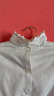 Vintage 1980s Ivory Lace High-Neck Tracht Blouse