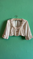 Vintage 1970s Ivory Lace-Trimmed Trachten Blouse