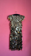 Vintage Paco Rabanne Gold Disc Chainmail Dress