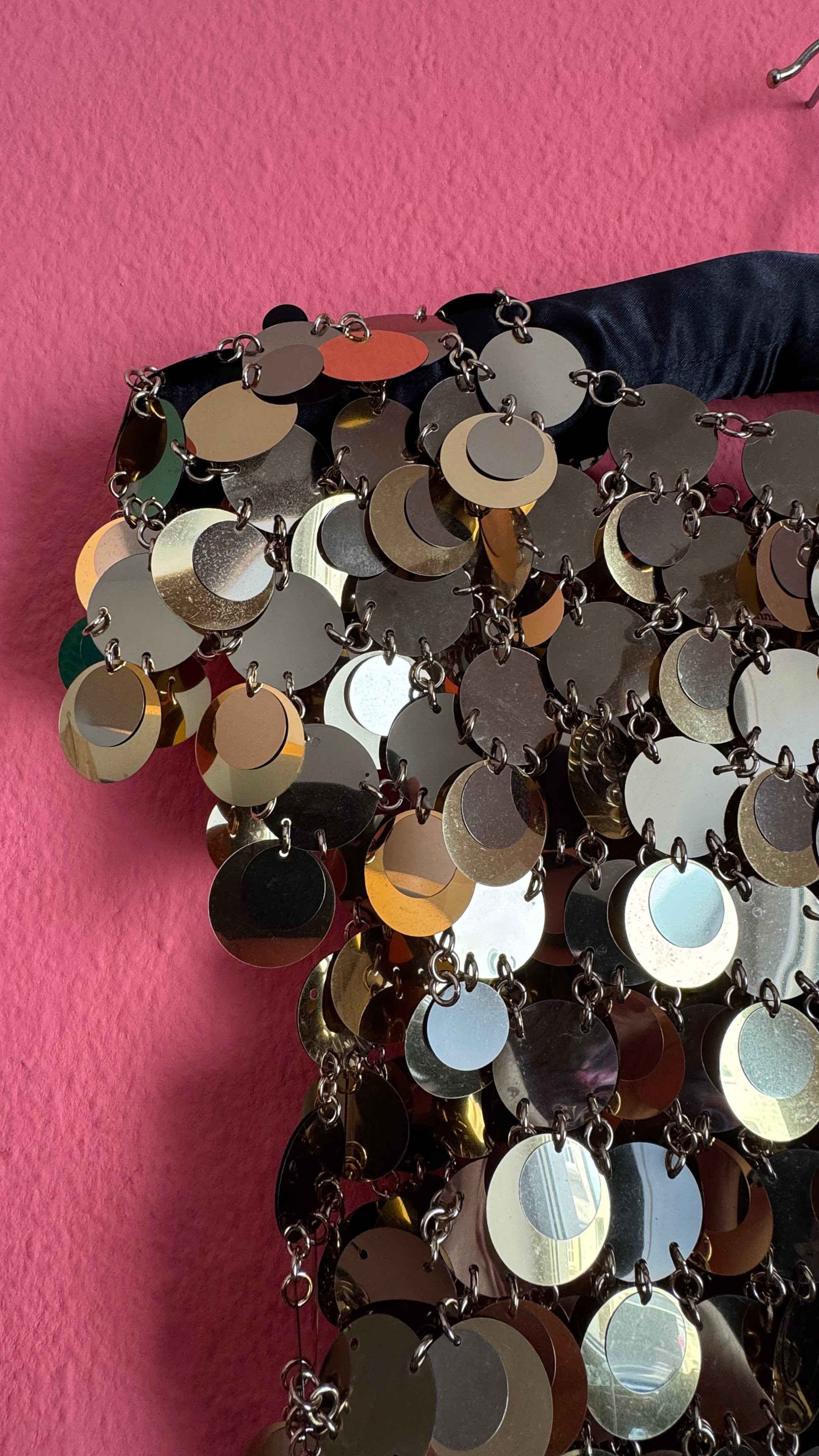 Vintage Paco Rabanne Gold Disc Chainmail Dress