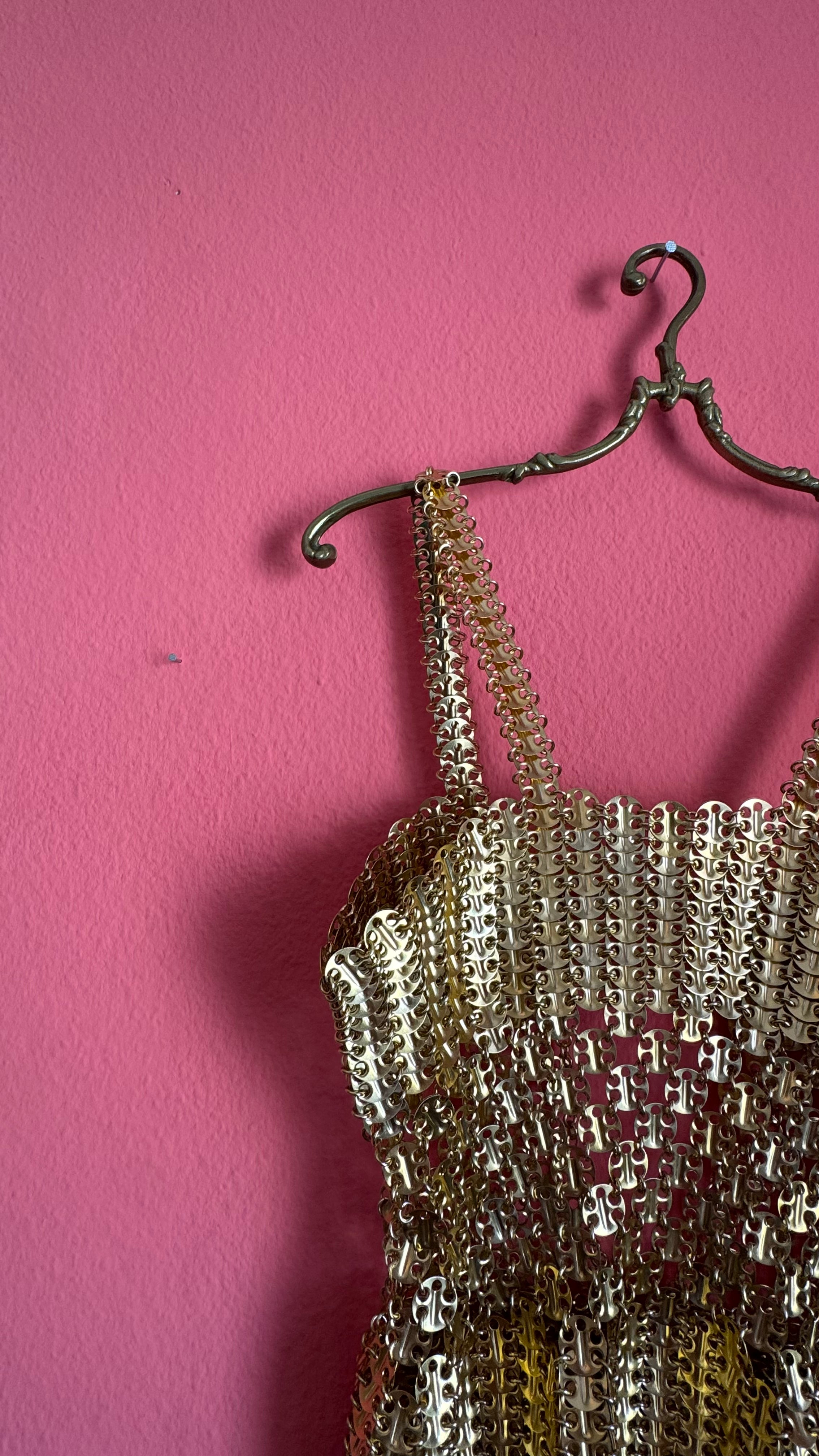 Rare 1967 Paco Rabanne Aluminium And Gilt-Metal Gladiator Mini Dress