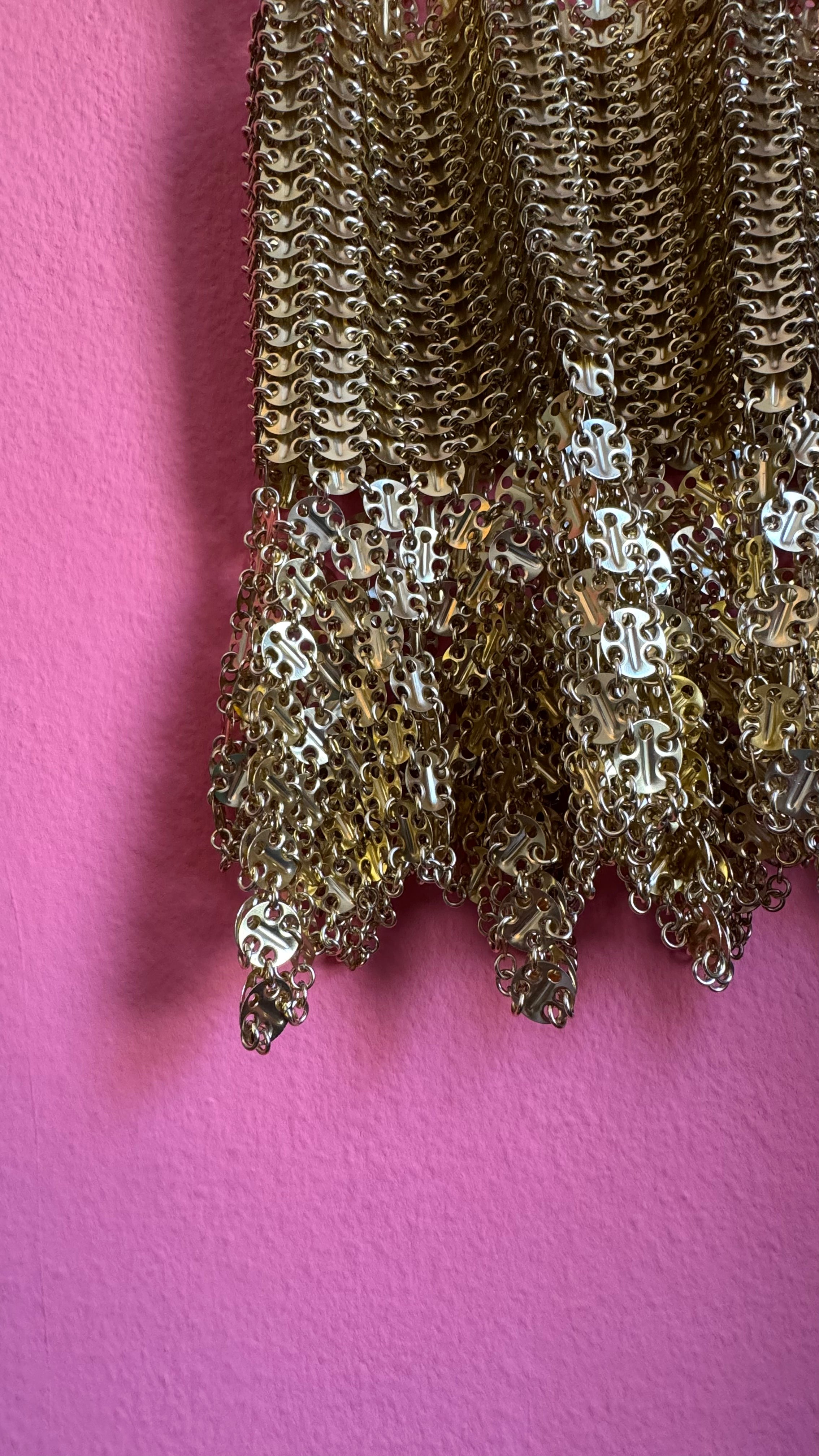 Rare 1967 Paco Rabanne Aluminium And Gilt-Metal Gladiator Mini Dress