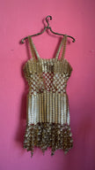 Rare 1967 Paco Rabanne Aluminium And Gilt-Metal Gladiator Mini Dress