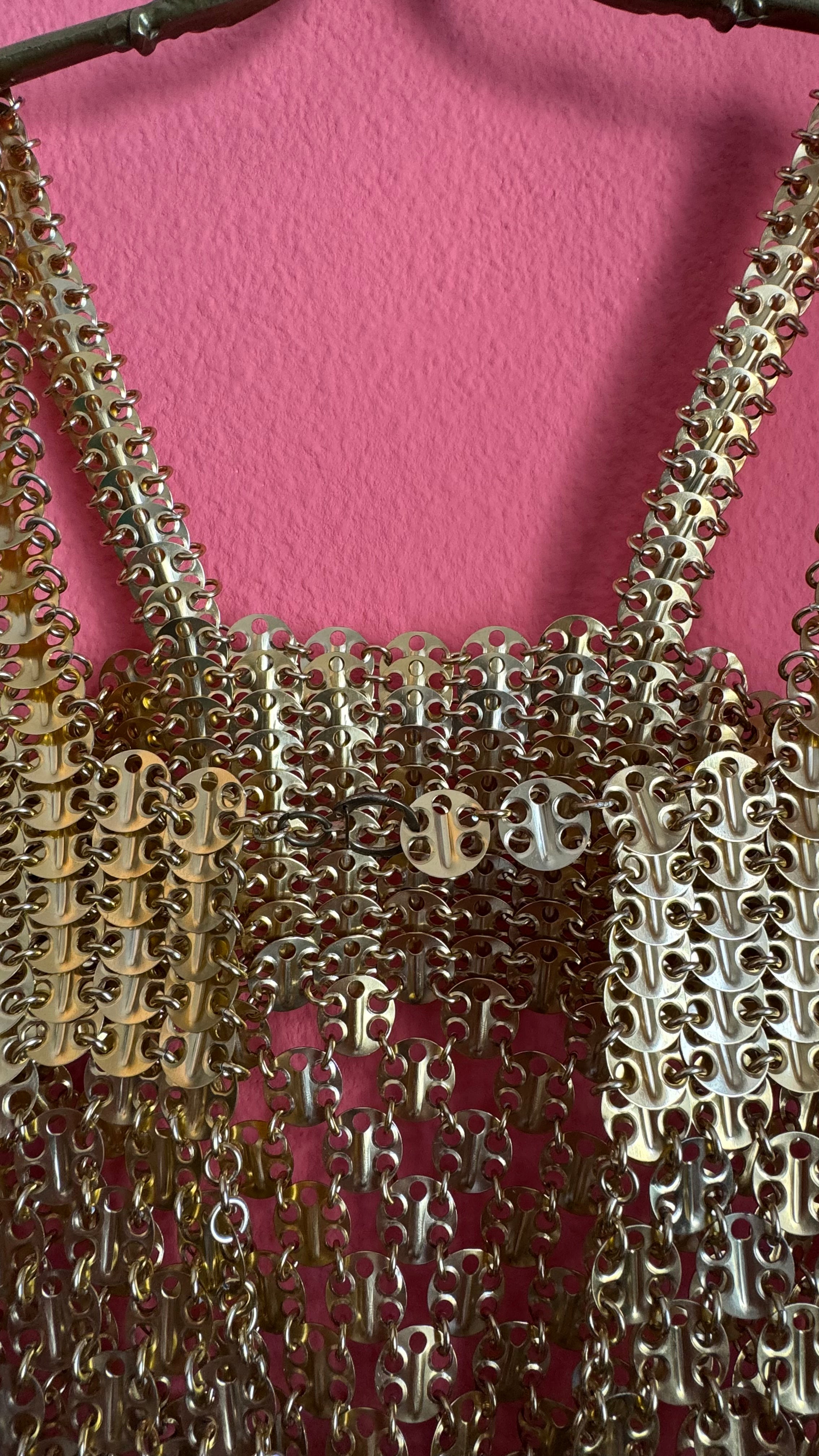 Rare 1967 Paco Rabanne Aluminium And Gilt-Metal Gladiator Mini Dress