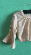 Vintage 1980s Ivory Lace Dirndl Blouse