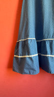 Vintage 1970s Blue Floral Prairie Maxi Dress